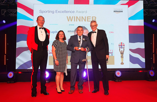 Glyn Barrell is presented with his Soldering On Sporting Excellence award